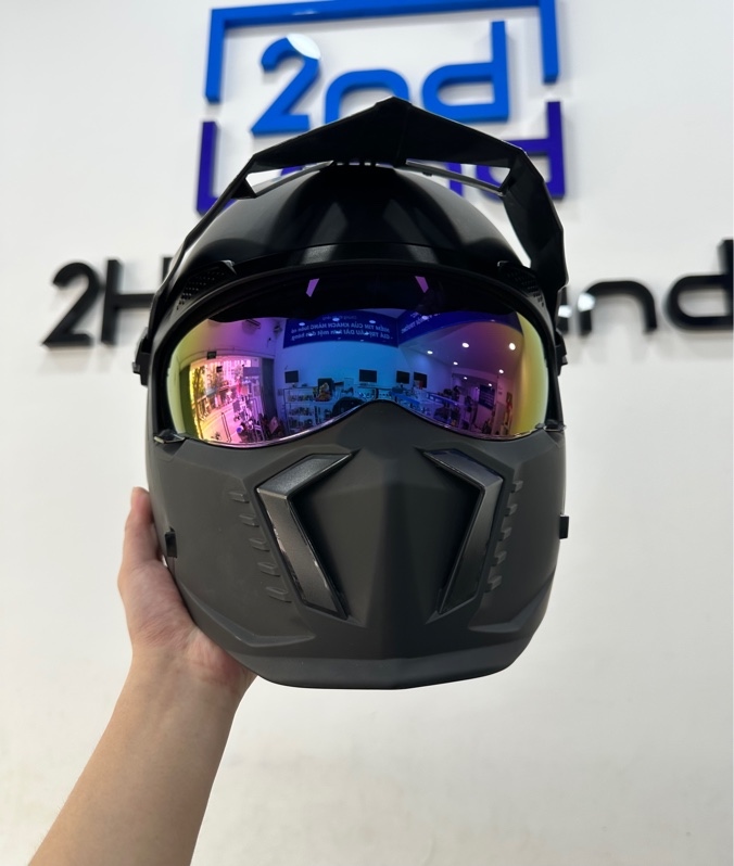 Mũ bảo hiểm ORZ Retro Street Fighter - Size M - Màu đen nhám - Ngoại hình 97% - Body