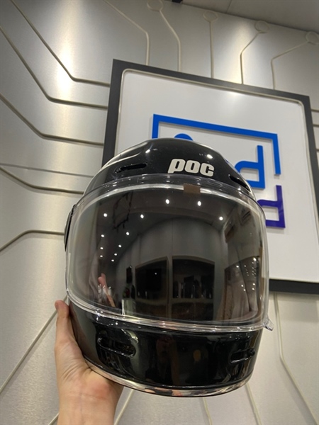Mũ bảo hiểm Poc Retro FullFace - Size L - Có khóa kính - Màu trắng đen - Ngoại hình: 98% - Trầy kính - Kèm túi 1
