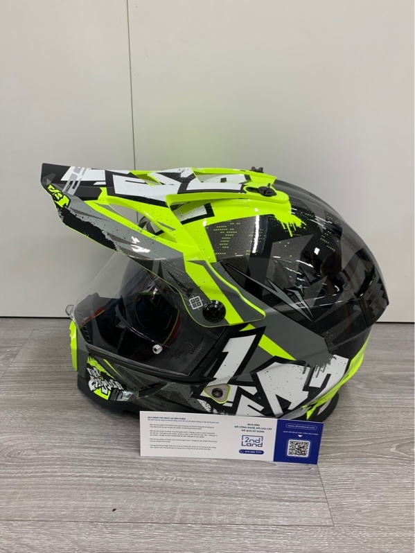 Mũ Cào Cào LS2 MX436 Pioneer Evo - Size L - Màu xanh đen - Ngọa hình: 98% - Kèm túi