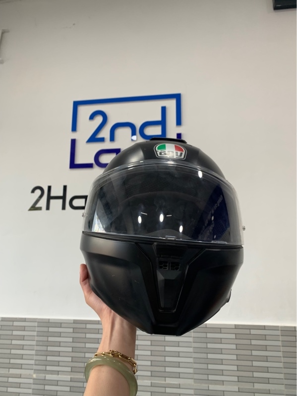 Mũ fullface AGV STREETMODULAR - Size M - Màu đen - Ngoại hình: 97% - Body trầy, xốp trong mốc - Body