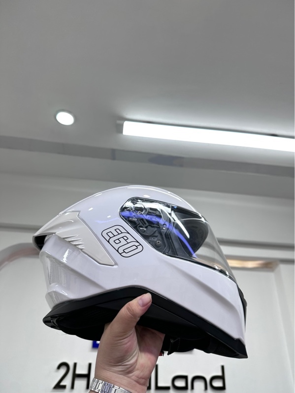 Mũ Fullface EGO E-71 - Size M - Màu trắng bóng - Ngoại hình 98% - Kèm túi, kính