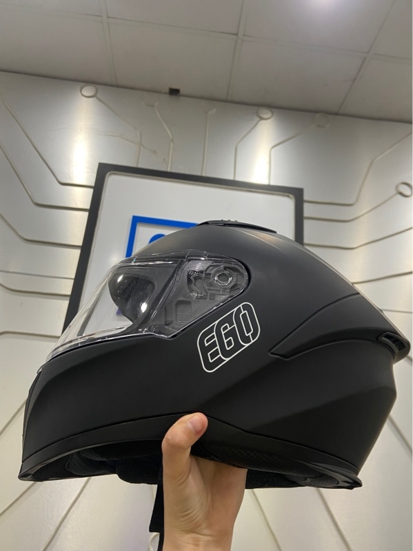 Mũ Fullface EGO E-72 - Size XXXL - Màu đen - Ngoại hình: 97% - Xước nhẹ đỉnh nón - Box