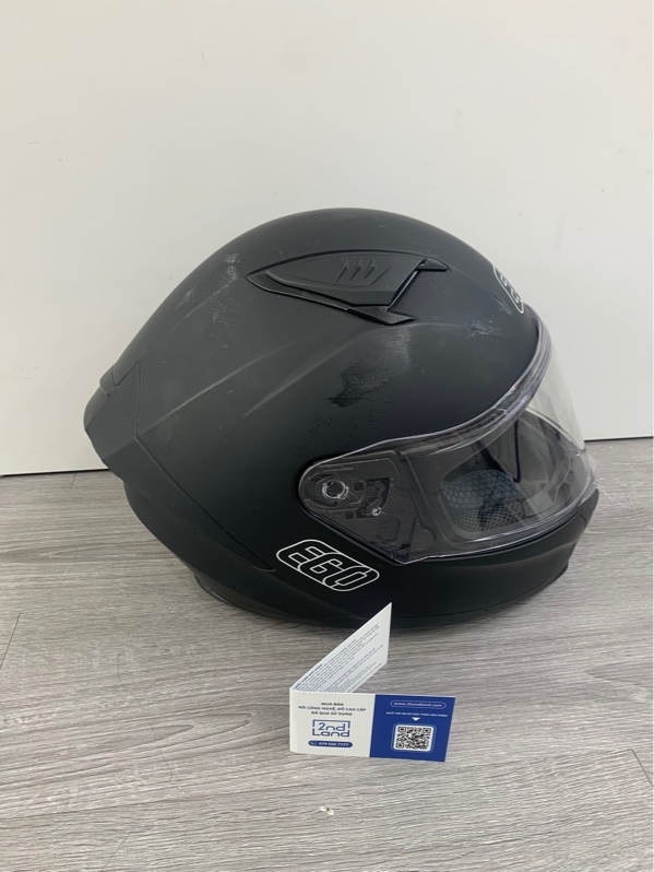 Mũ fullface EGO E72 - Size M - Màu đen nhám - Ngoại hình: 96% - Body + kính trầy - Body