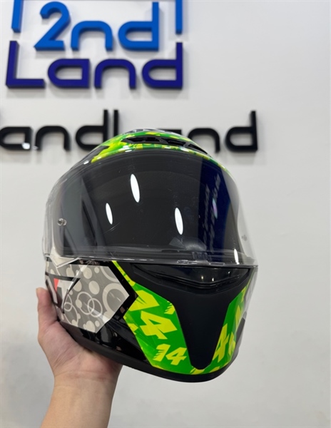 Mũ Fullface KYT TT Course - Size XL - Màu trắng xanh - Ngoại hình 97% - Trầy cấn - Body