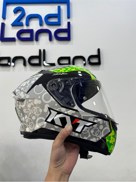 Mũ Fullface KYT TT Course - Size XL - Màu trắng xanh - Ngoại hình 97% - Trầy cấn - Body 1