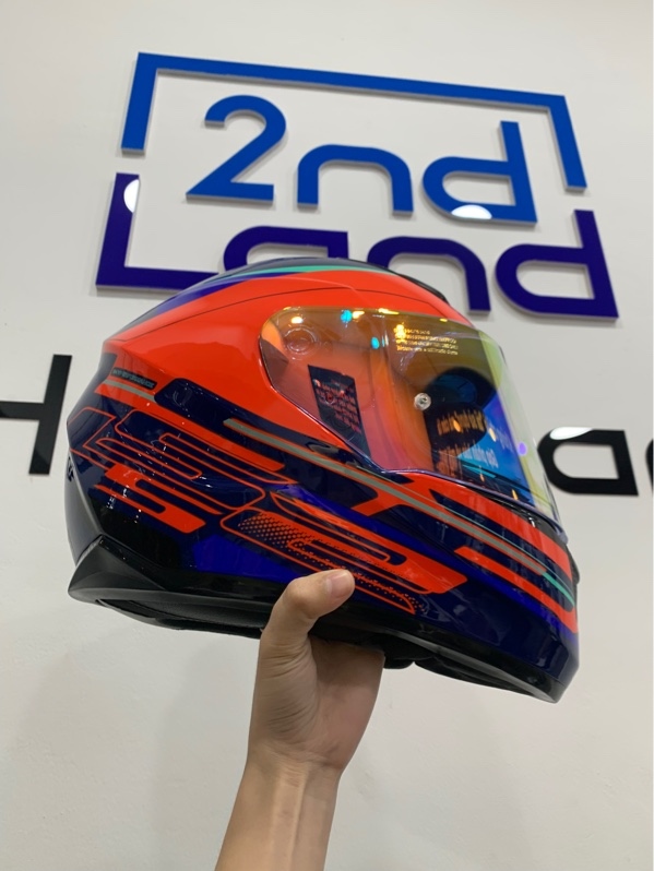 Mũ Fullface LS2 FF320 - Size M - Màu xanh neon - Ngoại hình: 97% - Đệm tróc da, kính trầy - Body