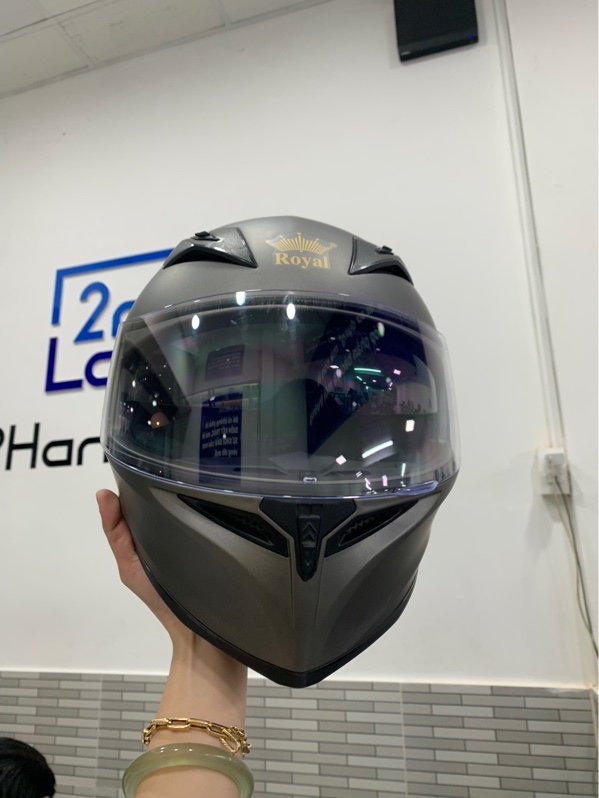 Mũ fullface Mũ Royal M138B 2 Kính - Size L - Màu xám - Ngoại hình: 97% - Trầy xước + kính trầy - Body