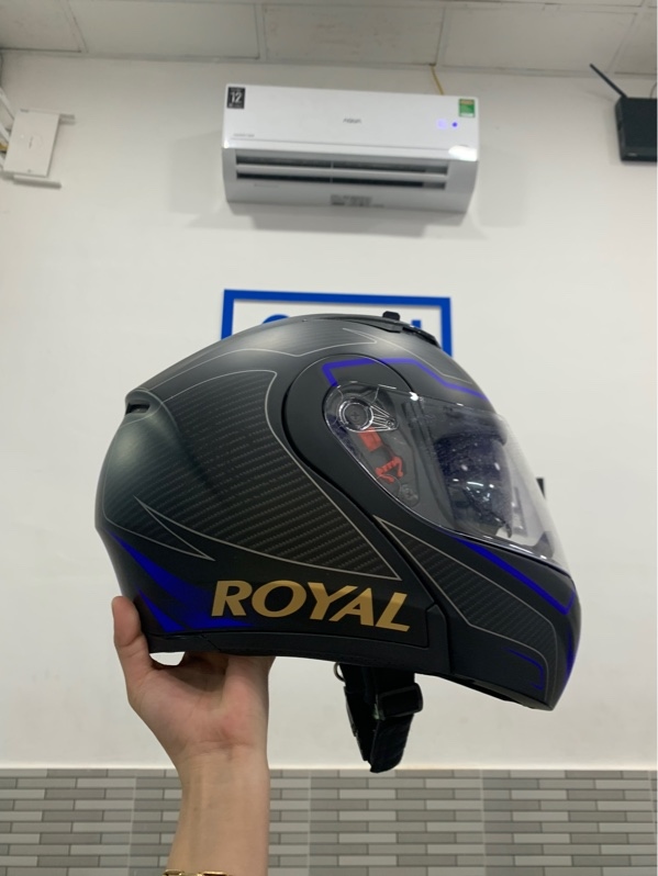 Mũ fullface Royal M179 - Size XL - Màu đen xanh - Ngoại hình: 97% - Bụi, kính trầy - Body