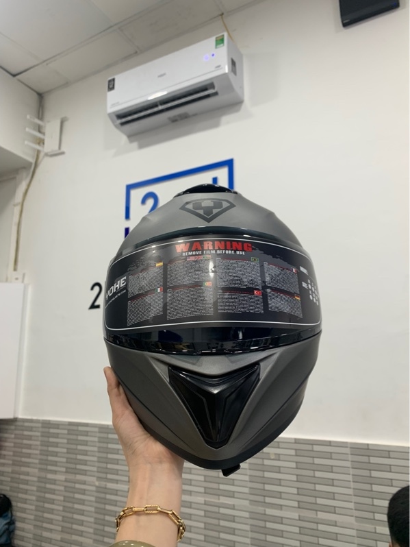 Mũ fullface Yohe 981 - Size XXL - Màu xám nhám - Ngoại hình: 97% - Trầy - Body