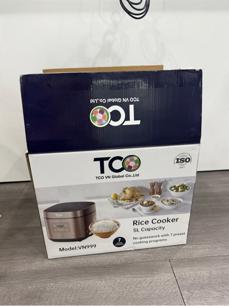 Nồi cơm điện TCO VN999 - 5 lít - Màu nâu - Ngoại hình 99% - chưa sử dụng - Fullbox