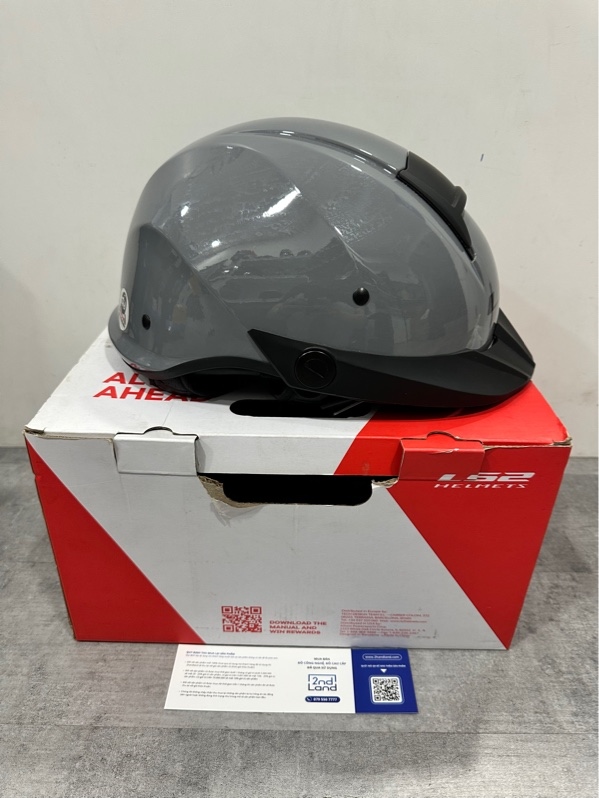 NÓN 1/2 LS2 OF590 REBELLION - Size XL - Màu xám xi măng - Ngoại hình 97% - Kèm box