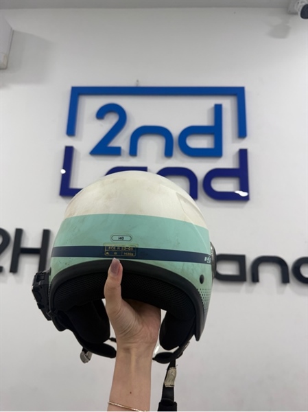 Nón 3/4 HJC I40N - size XL - Màu trắng xanh - Ngoại hình 97% - ố - Body 2