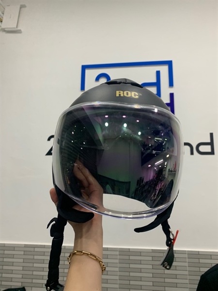 Nón 3/4 ROC 07 2 kính - Size M - Màu đen - Ngoại hình: 96% - Trầy kính - Body 2