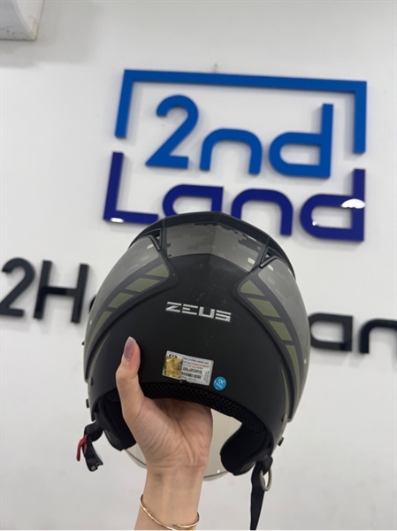 Nón 3/4 Zeus 205 - size M - Màu xanh lá - Ngoại hình 98% - Dây gỉ nhẹ - Kèm túi 2