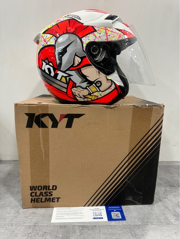 Nón bảo hiểm 3/4 KYT Venom Simone Corsi - Size XL - Màu đỏ đen - Ngoại hình 98% - Box + Túi