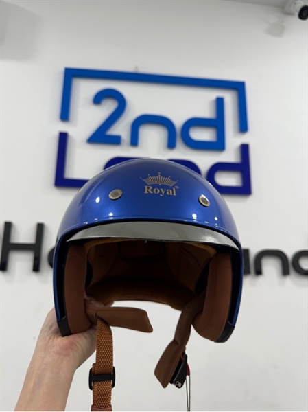 Nón bảo hiểm 3/4 Royal M139 - Size L - Màu xanh - Ngoại hình 98% - Logo tróc nhẹ - Body
