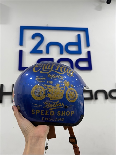 Nón bảo hiểm 3/4 Royal M139 - Size L - Màu xanh - Ngoại hình 98% - Logo tróc nhẹ - Body 1