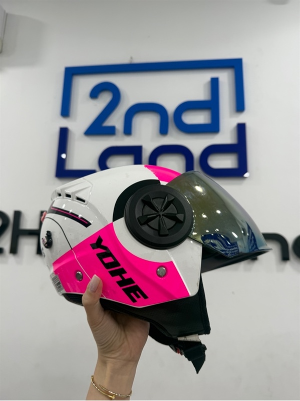 Nón Bảo Hiểm 3/4 YOHE 851 - Màu hồng - Ngoại hình 97% - trầy xước , kính trầy nhiều - Body