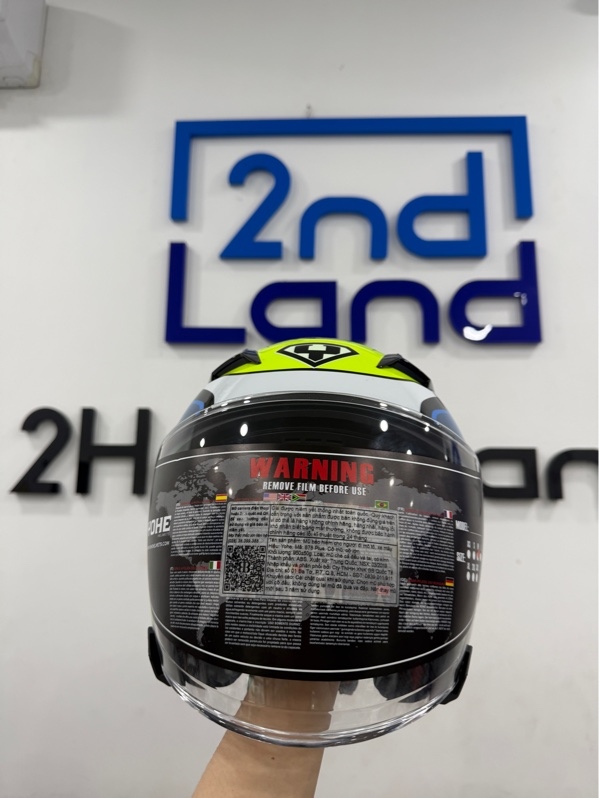 Nón bảo hiểm 3/4 Yohe Kakalot - Model OF878 - size M - Màu xanh đỏ - Ngoại hình 98% - Kèm túi