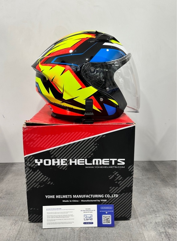 Nón bảo hiểm 3/4 Yohe OF878 Kakalot - Size M - Màu xanh - Ngoại hình 98% - Fullbox (box hơi xấu)