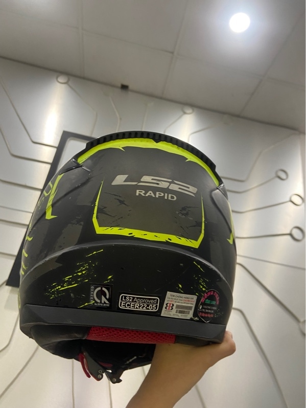 Nón Bảo Hiểm Full Face LS2 FF353 Rapid Naughty - Size L 59-60cm - Màu đen - Ngoại hình: 97% - Tróc sơn, xước kính, tróc đệm da - Body