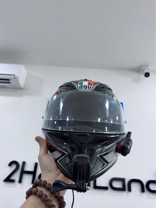 Nón bảo hiểm Fullface AGV K-3 SV Liquefy - size XL - Màu đen cam - Ngoại hình 97% - Trầy xước, kính xước, da bên trong nứt - Kèm túi đựng, 1 ghàm gắn camera, 1 tai nghe gắn nón