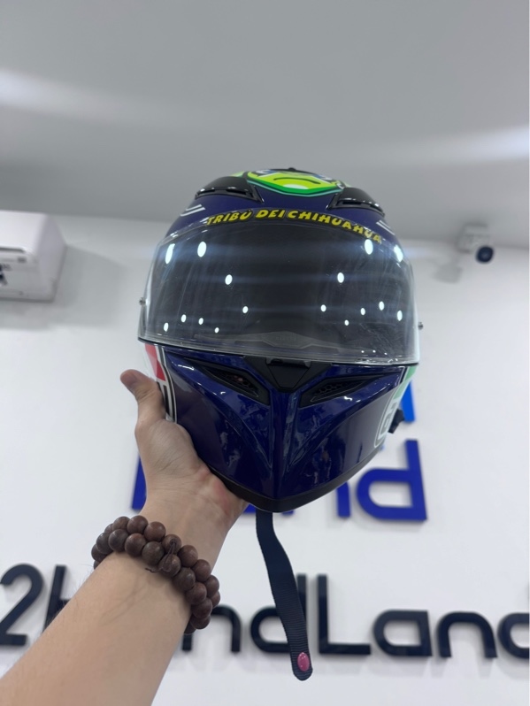 Nón bảo hiểm Fullface AGV Misano 2015 K3SV - size L - Màu xanh - Ngoại hình 97% - Trầy xước nhẹ - Kèm box, tai nghe gắn nón SCS S-7 Evo, túi đựng, khăn trùm đầu