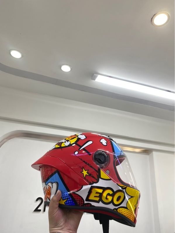 Nón bảo hiểm Fullface EGO E7 - Size M - Màu đỏ - Ngoại hình 98% - Body