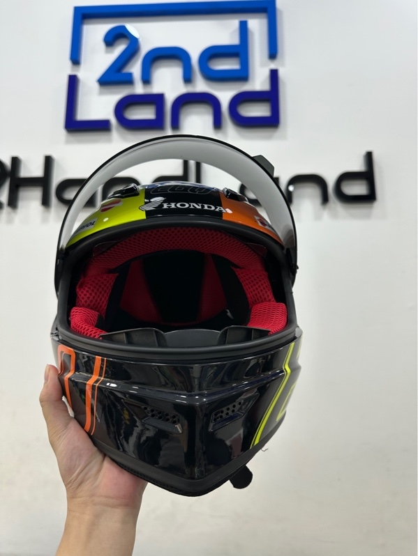 Nón bảo hiểm Fullface EGO E8 SV Orange Yellow Helmet - Size XL - Màu cam vàng - Ngoại hình 97 - Trầy xước, cấn. đã thay lót size M. dán nhiều sticker - Kèm kính trong