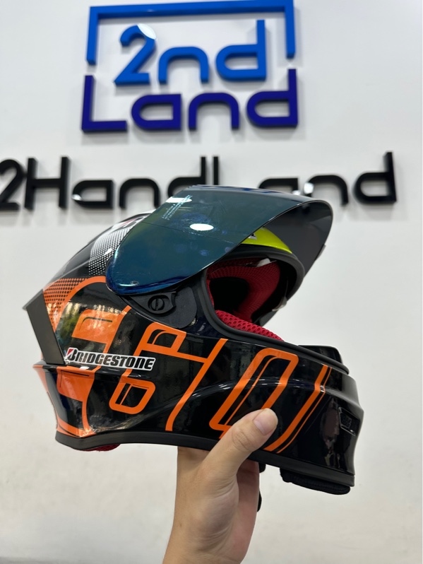 Nón bảo hiểm Fullface EGO E8 SV Orange Yellow Helmet - Size XL - Màu cam vàng - Ngoại hình 97 - Trầy xước, cấn. đã thay lót size M. dán nhiều sticker - Kèm kính trong