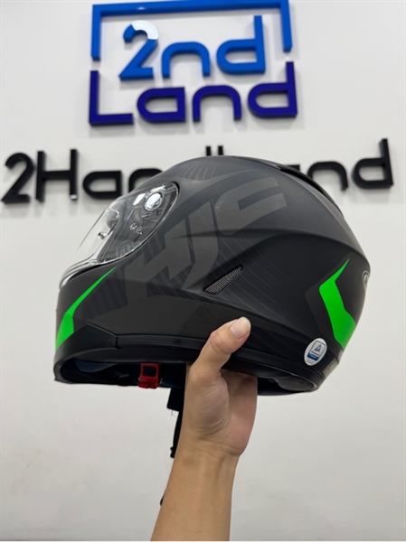 Nón bảo hiểm Fullface HJC IS-17 - Size XL - Màu đen xanh lá - Ngoại hình 97% - Body 3