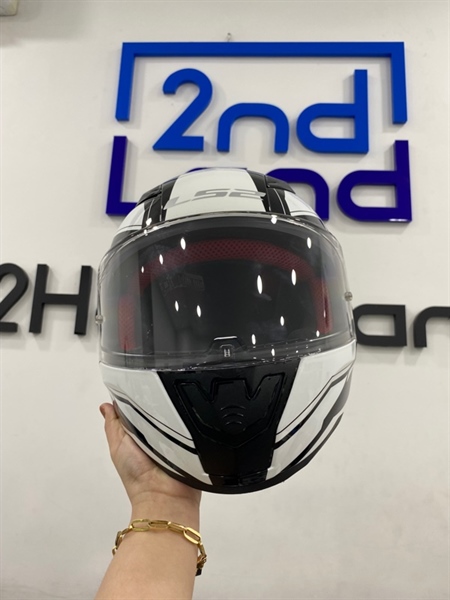 Nón bảo hiểm FullFace LS2 - Model FF353 - Size XXXL - Màu trắng đen - Ngoại hình 97% - 1 kính dính keo , nón trầy nhẹ , mút chai - Kèm túi