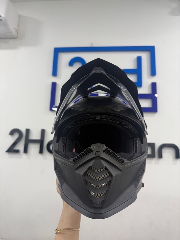 Nón bảo hiểm Fullface LS2 Pioneer Evo MX436 - size XXL - Màu đen - Ngoại hình 96.5% - Trầy xước nhiều - Body