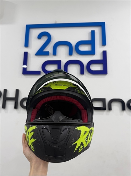 Nón bảo hiểm Fullface LS2 Rapid FF353 - Size XXL - Màu xanh đen - Ngoại hình 96% - Trầy xước , xốp cứng , khóa sét - Body