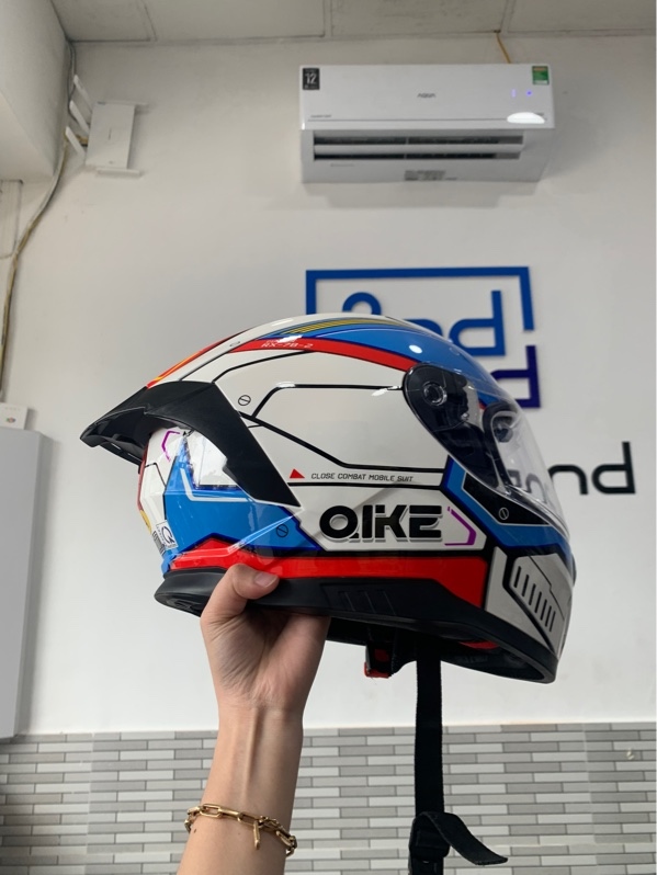 Nón bảo hiểm fullface QIKE gumdam RX-78-2 - Size XXL - Màu trắng - Ngoại hình: 98% - Body