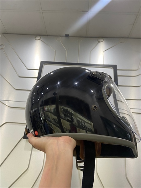 Nón bảo hiểm FullFace Raw Vintage iii - Size L - Màu đen bóng, viền xám - Ngoại hình: 97% - Trầy viền cao su nhẹ - Kèm kính trong 1