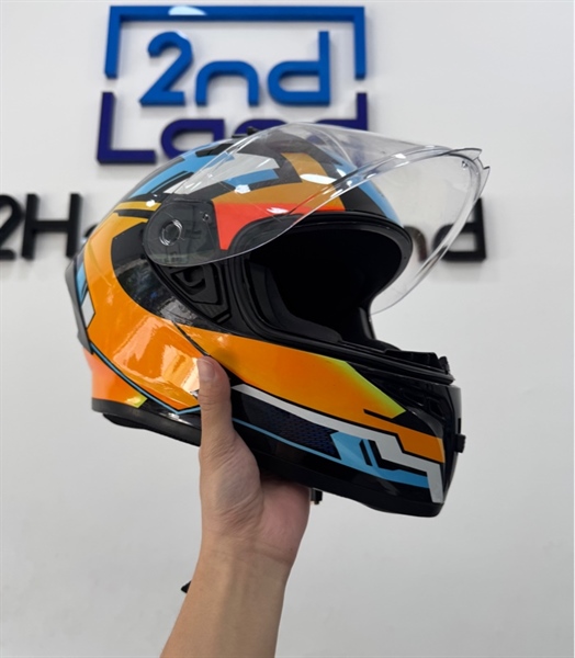 Nón bảo hiểm Fullface ROC 01 Tem V2 - Size XL - Màu xanh - Ngoại hình 97% - trầy , đệm da bong , dính keo khóa sét - Kèm kính đen 1