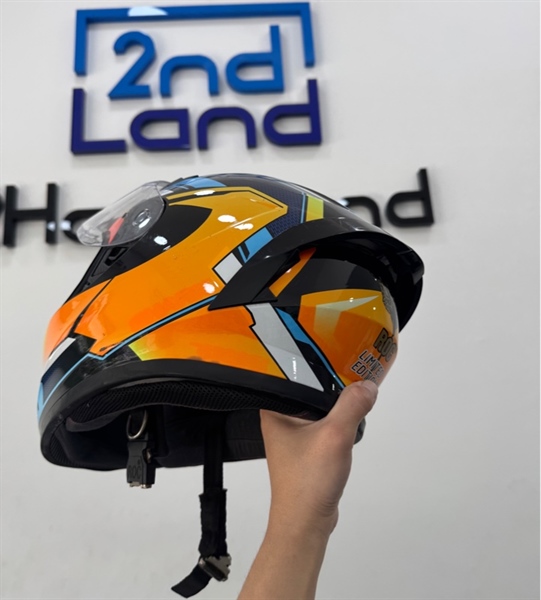 Nón bảo hiểm Fullface ROC 01 Tem V2 - Size XL - Màu xanh - Ngoại hình 97% - trầy , đệm da bong , dính keo khóa sét - Kèm kính đen 2