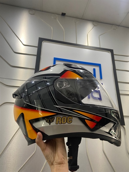 Nón bảo hiểm FullFace ROG R05 - Size XXL - Màu Cam xám - Ngoại hình: 97% - Trầy, kính xước - Kèm túi