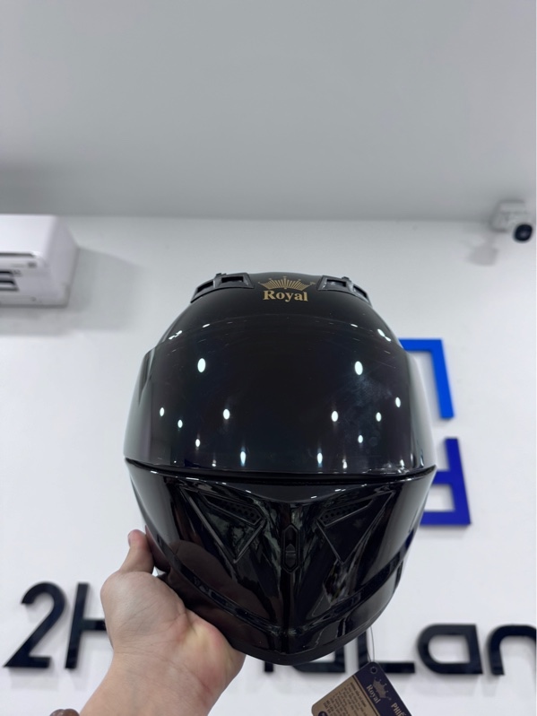 Nón bảo hiểm Fullface Royal M266 - 2 kính màu đen bóng - Size L - Màu đen - Ngoại hình 98% - Chưa cắt tag - Kèm túi đựng