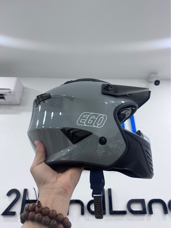Nón bảo hiểm Fullface tháo hàm, Ego-E51 - size XL - Màu xám - Ngoại hình 97% - Trầy xước - Body