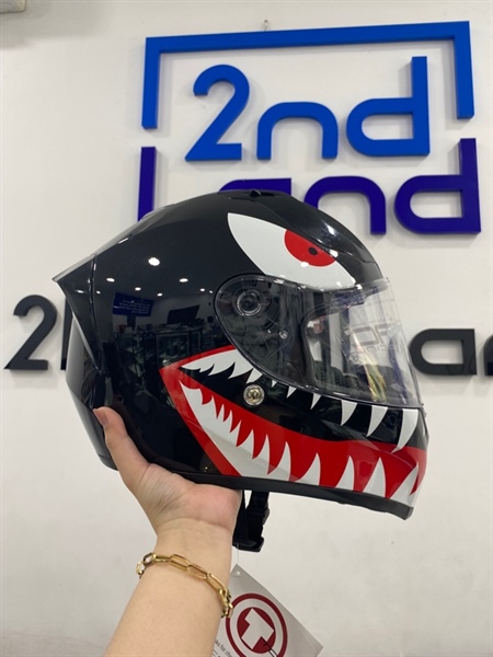 Nón bảo hiểm fullface TORC model T-18 - Màu đỏ đen - Ngoại hình 97% - Kèm túi