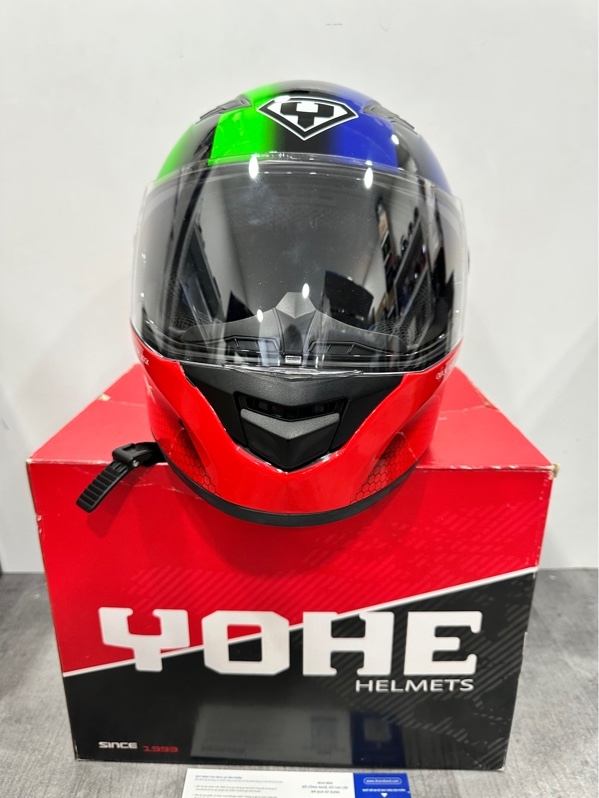 Nón Bảo Hiểm Fullface Yohe 970 Thunder - Size L - Màu đen - Ngoại hình 97.5% - Kèm box + Túi