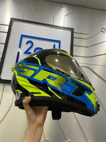 Nón bảo hiểm Fullface Yohe 978 SRT - Size M (57-58cm) - Màu xanh cam - Ngoại hình: 97% - Trầy kính , khe gió, đỉnh đầu - Body 2