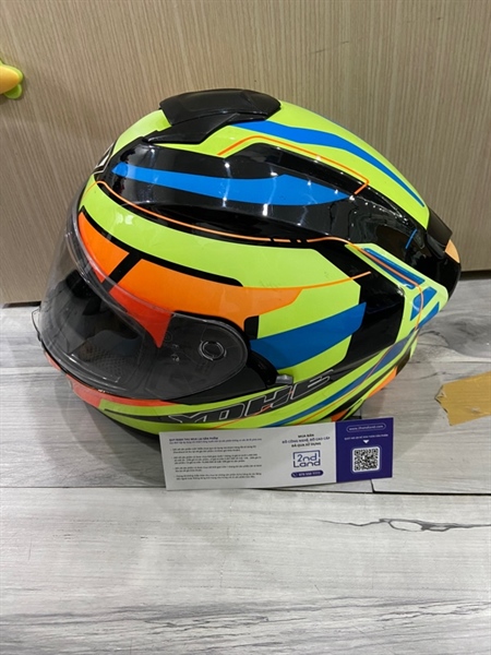 Nón bảo hiểm FullFace Yohe Approved Ecer 22-05 - Size L - Màu xanh lá - Ngoại hình: 97% - Gãy lẫy gắn kính - Body