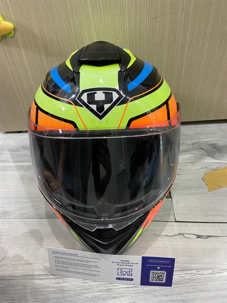 Nón bảo hiểm FullFace Yohe Approved Ecer 22-05 - Size L - Màu xanh lá - Ngoại hình: 97% - Gãy lẫy gắn kính - Body 1