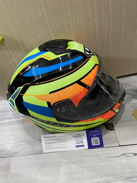 Nón bảo hiểm FullFace Yohe Approved Ecer 22-05 - Size L - Màu xanh lá - Ngoại hình: 97% - Gãy lẫy gắn kính - Body 2