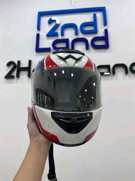 Nón bảo hiểm Honda Winer - Size XL - Màu trắng xanh - Ngoại hình 97% - Body