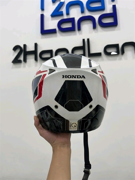 Nón bảo hiểm Honda Winer - Size XL - Màu trắng xanh - Ngoại hình 97% - Body 2