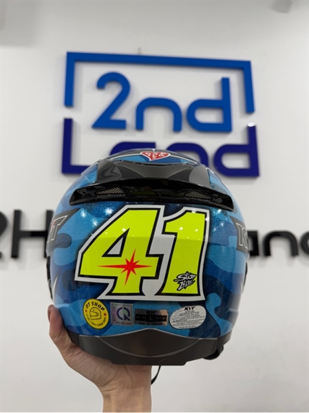 Nón bảo hiểm KYT FullFace Falcon Aleix Espargaro Blue - Màu xanh - Ngoại hình 97% - Trầy - Body 2